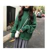 Sudadera Gruesa de Terciopelo Nueva Colección Otoño e Invierno para Mujer Estilo Coreano Moderna Estudiante Holgada Perezosa Chaqueta Suéter de Cuello Alto Falsa de Dos Piezas