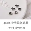 Cristales para Uñas con Base Puntiaguda Rhinestones Cristales de Vidra Transparente Blanco Corazón Rosa Cuadrado Irregular Hacha para Uñas Accesorios de Rhinestone