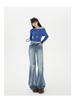 Pantalones Acampanados de Cintura Baja Yc y Estilo Retro Americano con un Diseño Degradado Adelgazante y Versátil para Mujer en Otoño e Invierno