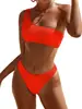 Bikini Sexy de Corte Dividido 2025 Tie-Dye Color Puro para la Costa Nuevo Bikini de Baño Europeo y Americano Estación Independiente Amazon