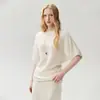 Nuevo Top de Punto 100% Cachemir Holgado Estilo Francés con Mangas Murciélago para Mujer Otoño 2026