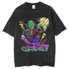 [Transfronterizo 230g] Camiseta de Anime Dragon Ball Retro Lavada Desgastada Algodón Manga Corta Verano Transpirable Holgada Casual Hombre