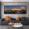 Respaldo Jinshan Sala de Estar Sofá Fondo de Pared Decoración Pintura de Alto Nivel Atmosférico Rizhao Jinshan Pantalla Digital Reloj Digital Pintura Colgante