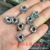 Plata Vieja Vintage Panax Notoginseng Mariposa Plateada Flor de Amor Alegría Pacífica Anillo Corredizo Pulsera Espaciadores Cuentas Gota Pequeña Accesorios para Joyería DIY