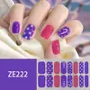 Película de Esmalte en Gel Impermeable Estilo Europeo y Americano Sin Hornear Pegatinas de Uñas con Color Degradado de Superficie Completa Parches de Papel de Película para Uñas