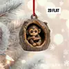 Decoraciones Navideñas Transfronterizas de Búho y Mapache Nuevas, Adornos para Árbol de Navidad, Colgantes Pequeños Planos 2D Acrílicos