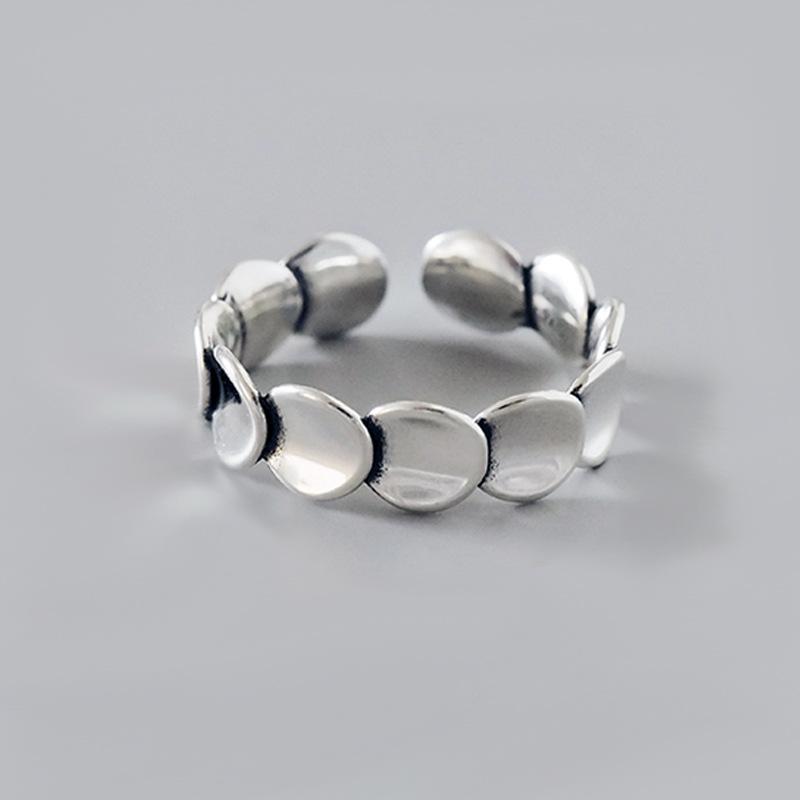 创意鳞片戒指女韩国时尚气质个性冷淡风光面圆形食指指环电商货源