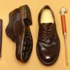 [Exclusivo Vip] Zapatos Casuales de Cuero para Hombre Cuero Genuino Lavado Retro Aterrajado Suela de Cuero Genuino Punta Redonda Zapatos de Hombre de Comercio Exterior