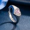 Anillo original de amor rosa con micro incrustaciones Viento europeo y americano anillo en forma de corazón apertura ajustable anillo de diamantes de circonita en stock al por mayor