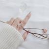 Anillo Estrella Luna Japonés y Coreano Moda Femenina Media Luna Zirconia Anillo Dedo Índice chic Celebridad de Internet Regalo Estudiante