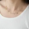 Collar de Copo de Nieve de Circonita de Gama Alta de Lujo Europeo y Americano para Mujer, Cadena para Clavícula Estilo Francés, Cadena de Cuello Moderna y Elegante