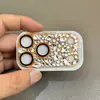 Funda protectora para cámara de Apple 17P/17PM/18P/18PM con película de lente de diamante y pedrería brillante