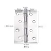 Bisagra de apertura plana acero inoxidable 4 pulgadas rodamiento bisagra amortiguadora bisagra de puerta de madera bisagra de puerta interior bisagra engrosada 4bb apertura plana