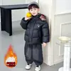 Jaqueta de Algodão Forrada com Lã Xadrez de Inverno para Meninos, Estilo Coreano, Casaco de Algodão Espesso e Estiloso da Moda para Crianças, Jaqueta Acolchoada de Algodão para Crianças Pequenas e Médias