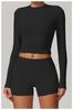 Zherun Top de Yoga Ajustado Camiseta de Manga Larga Ajustada Top Deportivo para Exteriores Ropa de Fitness para Mujer