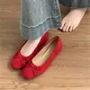 Sapatilhas Suede com Laço para Aumentar a Altura para Mulheres 2025 Primavera Novo Estilo Raso de Calçar Sapatos Estilo Ballet Francês Mary Jane