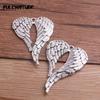 2 colores 47X 67mm diy aleación accesorios de joyería colgante alas de amor huecas boda accesorios cadena suéter