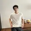 Camiseta de punto de manga corta de estilo nuevo de verano para hombre, old money, transpirable, de cuello alto, elegante, con diseño calado, de moda, versátil