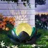 Comercio electrónico transfronterizo nueva lámpara solar de metal con forma de loto lámpara impermeable para exteriores decoración de lámpara de loto para paisaje de patio