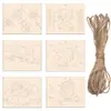 Juego de Herramientas de Pintura para Niños Decoración Colgante de Pintura de Madera Molde de Pintura Juego de Pintura de Color para DIY
