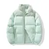 Jaqueta de Lã Grossa de Inverno Nova Marca Tendência Casaco Nova Jaqueta Puffer Color Block Gola Alta Estilo Curto Casal Casual Masculino
