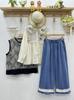 Jeans de Mujer Estilo Mori Japonés Primavera Nuevo Adorno de Encaje Reductores de Edad Versátiles Pantalones Rectos