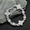 Pulseira de Corrente com Contas Redondas de Moissanita Trevo de Quatro Folhas Hip-Hop Transfronteiriço Europeu e Americano Joia Pulseira Masculina de Prata S925 de Alta Qualidade