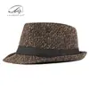 Sombrero Jazz Grueso de Estilo Coreano con Bloques de Color para Otoño e Invierno para Hombres, Fedora Pequeño Retro Británico, Sombrero de Lana Tejido para Mujeres, Moderno