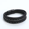 Pulsera de Cuerda de Cuero Simple Europea y Americana Transfronteriza Tejida a Mano Pulsera para Hombre de Alta Gama Hebilla Magnética Joyería para Mujer Fabricante Venta al por Mayor