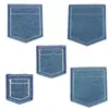 Parche de Bordado Decorativo Azul Marino de Mezclilla con Bolsillo Falso para Planchar, Accesorio para Zapatos y Sombreros
