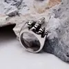 Anillo de Acero de Titanio Estilo Coreano Acero Inoxidable 316L Fundición Anillo para Dedo Medio Retro Anillo para Hombre Venta al por Mayor Creativo Circonita