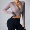 2025 Roupa de Fitness para Yoga Esportes ao Ar Livre Tops de Manga Longa Slim Fit Corrida Casual Jaqueta com Proteção Solar Alta Elasticidade Respirável