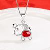 2018 Año del Perro Q Lindo Cachorro Rojo Colgante Cobre Plateado Personalidad Simple Creativo Año del Perro Collar de Mujer Cadena de Clavícula