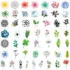 50 folhas/100 folhas grande coleção de adesivos para grafite de flores e plantas DIY criativo copo de água computador guitarra conta mesa