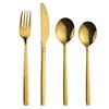 Amazon vajilla de acero inoxidable 430 juego de cuchillo tenedor cuchara cuchillo tenedor cuchara cuchara juego de 4 piezas color titanio
