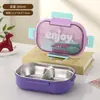 Lonchera Térmica de Acero Inoxidable 304, Sellada y Conserva la Frescura, Lonchera Bento Compartimentada para Comidas Ligeras, Portátil para Estudiantes, Lonchera Apta para Microondas