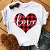 Camiseta de Mujer con Estampado de Flores y Corazones de Colores Maycaur Verano Casual
