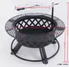 Parrilla de doble capa, fogata para patio, estufa de calefacción para exteriores, parrilla giratoria, fogata multifuncional para asar, cocinar y preparar té