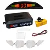 Radar de marcha atrás universal para coche con pantalla LED, zumbador en forma de media luna, radar de 4 sondas, radar visualizable