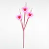 Corazón de Espuma Personalizado Nuevo Producto Rama de Flor con Purpurina Decoración de Boda Festiva Accesorios de Corazón de Melocotón Rama de Corazón del Día de San Valentín