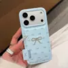 Estojo Protetor à Prova de Queda para iPhone 17PRO com Estampa Completa de Laço Azul Claro Fresco Doce para iPhone 16