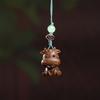 Zodiaco Vaca Lechera Pequeña Lindo Colgante para Teléfono Móvil Colgante Creativo Adorno Accesorios Llavero Regalo Artesanías de Talla de Madera