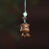 Zodiaco Pequeña Vaca Lechera Lindo Colgante para Teléfono Móvil Colgante Creativo Accesorios de Colgante Llavero Regalo Artesanía de Talla en Madera