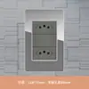 Tomada de Parede 3 Posições Cinza Vidro Tipo 118 Padrão Brasileiro 20A com Porta USB + Tipo C Painel Embutido