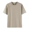 Camiseta de Algodón Puro de Peso Pesado 230g, Color Sólido, Cuello Redondo, Algodón Peinado, Hombro Caído, Manga Corta, Unisex, Camiseta Básica Blanca de Media Manga