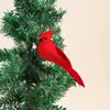 Pájaro de Plumas Simuladas Decoración de Plantas Verdes de Jardinería Pájaro de Espuma de Terciopelo de 9 cm Manualidades Navideñas Hecho a Mano