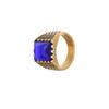 Anillo de personalidad de la Virgen María con ágata roja de imitación para hombre, estilo hip hop, chapado en oro blanco vintage, moda