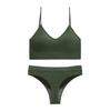 Conjunto de sujetador de copa triangular francesa para mujer, ropa interior deportiva con push-up de pecho pequeño, sin aros finos, talla grande