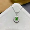 Plata de Ley S925 Clásico Elegante Versátil Collar de Flor para Mujer Shafrey Engastado con Circonita Diseño Colgante de Regalo