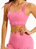 Traje Deportivo de Fitness Estilo Motociclista para Chica Atrevida, Traje de Ciclismo, Yoga, Pantalones Cortos Calientes de Tres Puntos, Chaleco Sexy Ajustable con Almohadilla en el Pecho